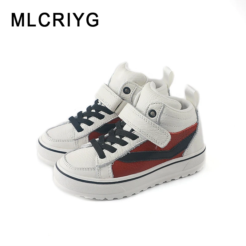

Autumn Kids High Sport Sneakers Children Genuine Leather Shoes Baby Girls Casual Sneakers Boys Brand Shoes Soft Sneakers Trainer