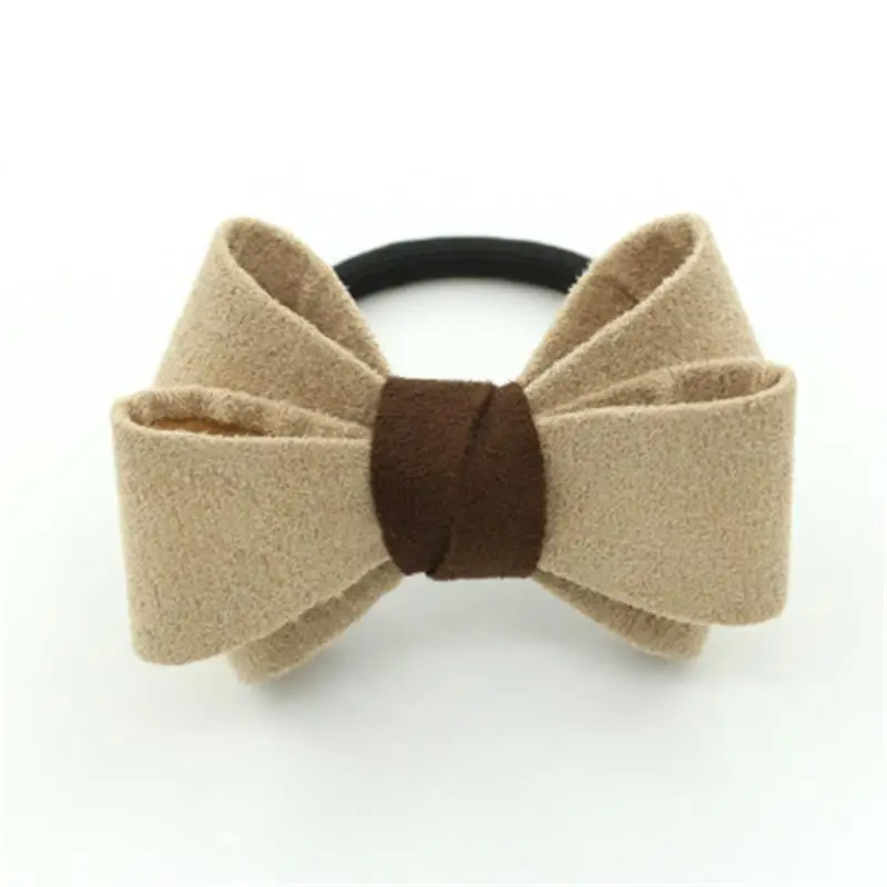 

New Europe Korean Style Girls  Solid Color Elastic Hair Rope Tie Big Bow Dot Rubber Ponytail Scrunchy Hair Accessories