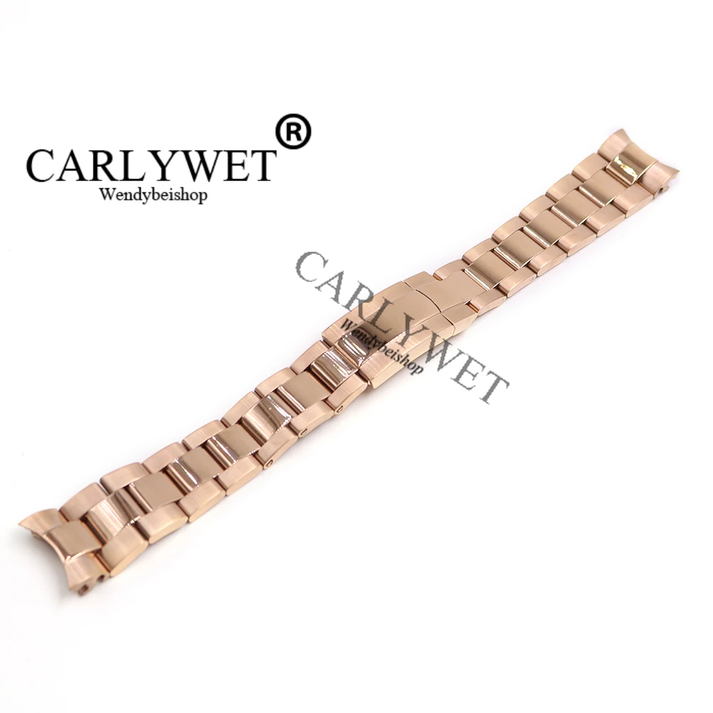 CARLYWET 20mm 316L Stainless Steel Solid Curved End Screw Links Clasp Watch Band Strap Bracelet For GMT Submariner