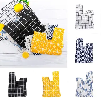 

Japanese Style Wind Wrist Lattice Bag Knot Wrist Bag Small Handbag Art Retro Wrist Cloth Simple Texture Bag Soft Handle Handbag