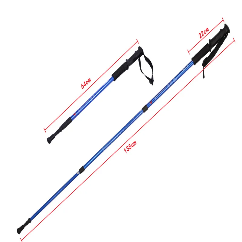 60-135 cm longitud ajustable bastones senderismo Trekking ultraligero 3 sección bastones Extensible Camping Alpenstock 60-135 cm longitud ajustable bastones senderismo Trekking ultraligero 3 sección bastones Extensible Camping Alpenstock