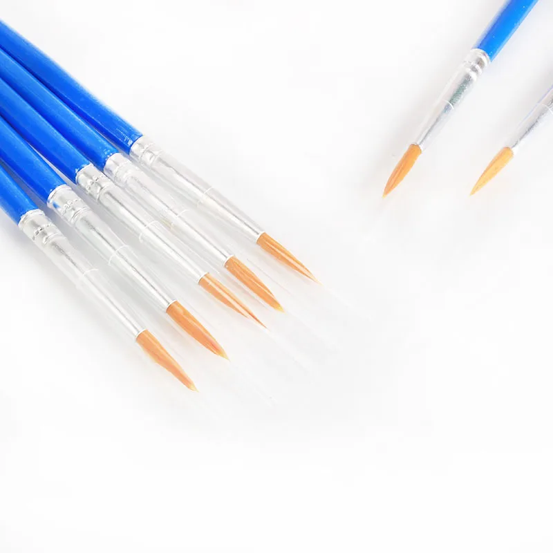 Linha de Gancho Fina Plana Náilon Caneta Pintura Escova Desenho Arte Aquarela Suprimentos 100 Pçs - Set 5 Cheap Pincéis de pintura