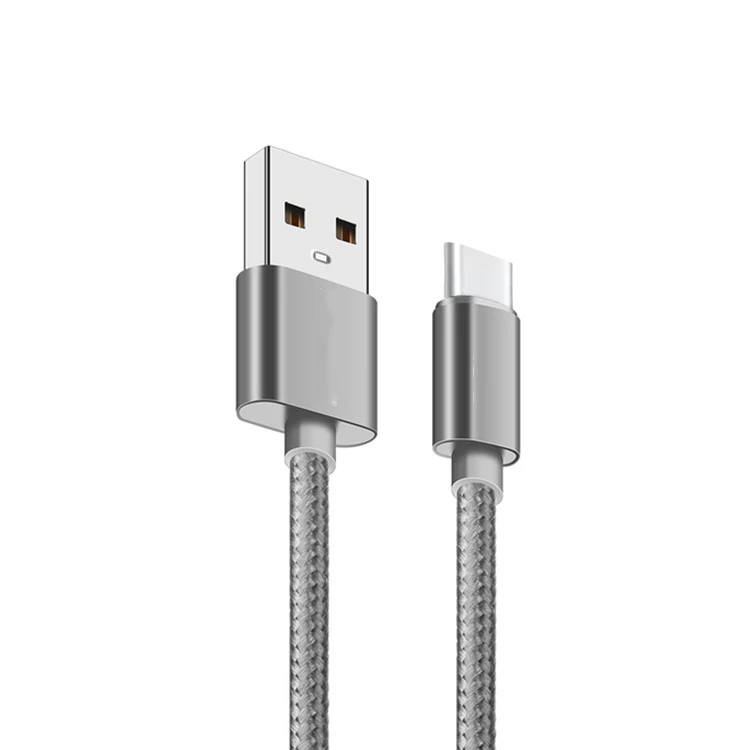 Usb-кабель GUSGU type C для быстрой зарядки samsung S9 S8 Note 9 8 для Xiaomi mi8 mi6, нейлоновый usb-кабель для передачи данных для huawei - Цвет: Silver