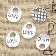 40 pièces breloques plaques amour 12x14mm Antique argent couleur plaqué pendentifs faisant bricolage à la main tibétain couleur argent bijoux