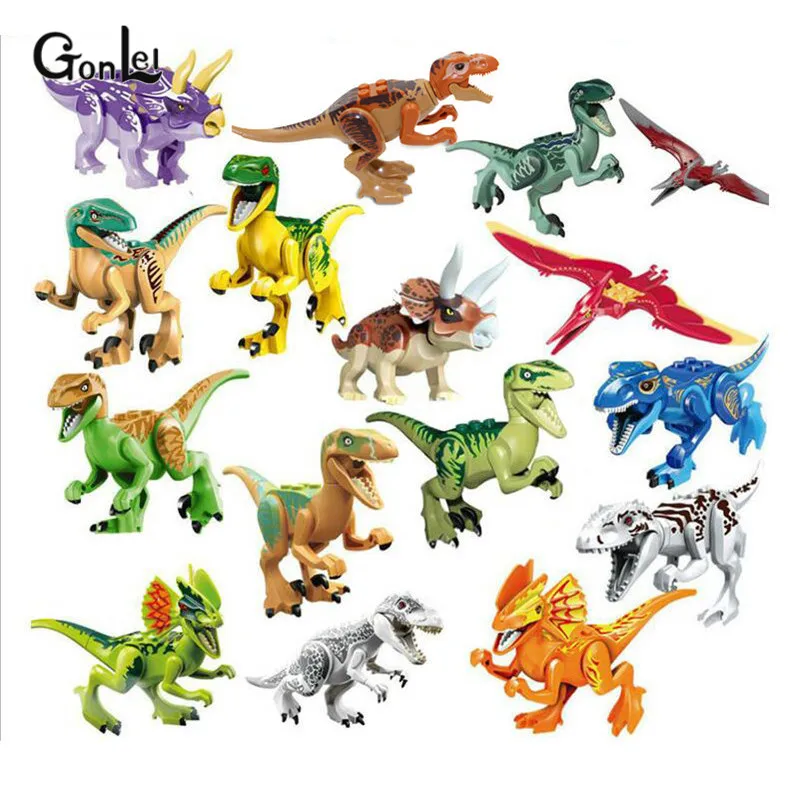 8 шт./16 шт. Совместимость с Jurassic World Parks Toys динозавры тираннозавр рекс Кирпичи