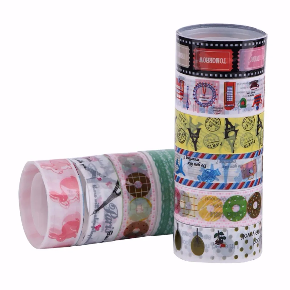 

10Rolls Kawaii Deco Cartoon Tape Scrapbooking Adhesive Paper Sticker - L057 New hot