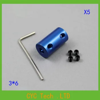 

5set 3*6mm Aluminium coupler Stepper Motor Flexible Coupling 3mm to 6mm Shaft Coupler Diameter 14mm Length 25mm