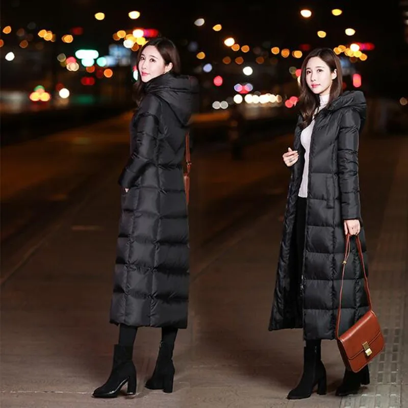 New large size women down jacket Hooded long thick winter coat over the knee Outwear casual warm jacket Female clothing