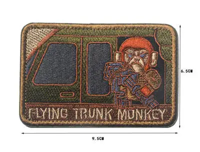 Танки обезьяна ствол обезьяна военная армия тактический боевой вышивка заплатка для одежды эмблема Аппликации, бейджи - Цвет: Train