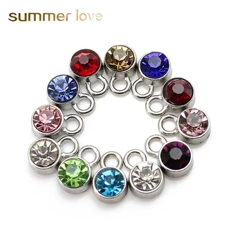 

20pcs/lot Stainless Steel Birthstone Charms Colorful Crystal Pendant for Diy Jewelry Making Necklace Bracelet Wholesale
