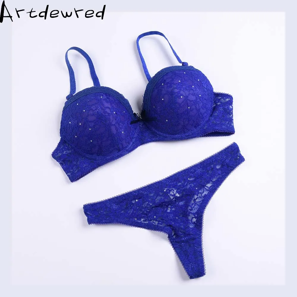 underwear sets sale Artdewred Brand Sexy Underwear Women Bra Set Lingerie Set Luxurious Vintage Lace Embroidery Push Up Bra And Panty Set underwear set Bra & Brief Sets