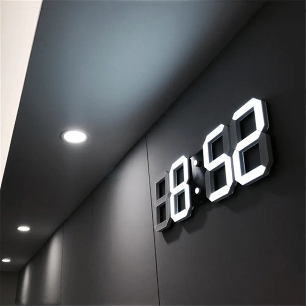 Новые современные настенные часы, цифровой светодиодный настольный ночник, настенные часы с будильником, 24 или 12 часовой дисплей, повтор, Настольный будильник, 4 цвета
