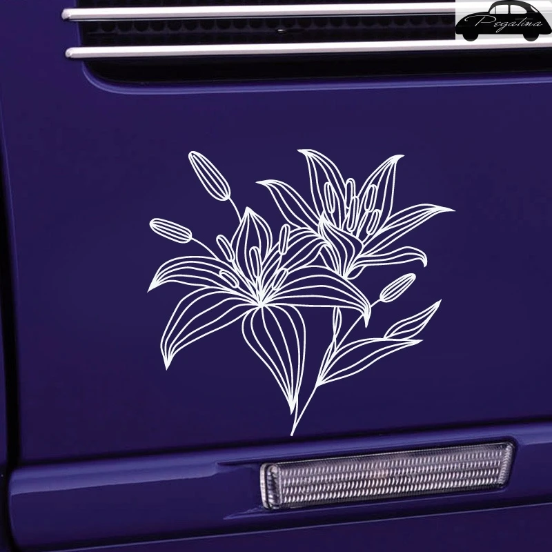 Pegatina Flower Lily Sticker Car Decal Posters Vinyl Wall Decals Decor