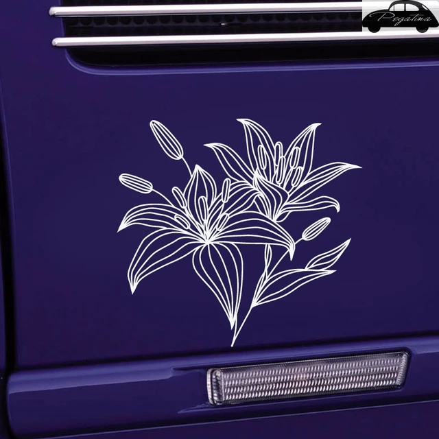 Pegatina Flower Lily Sticker Car Decal Posters Vinyl Wall Decals Decor