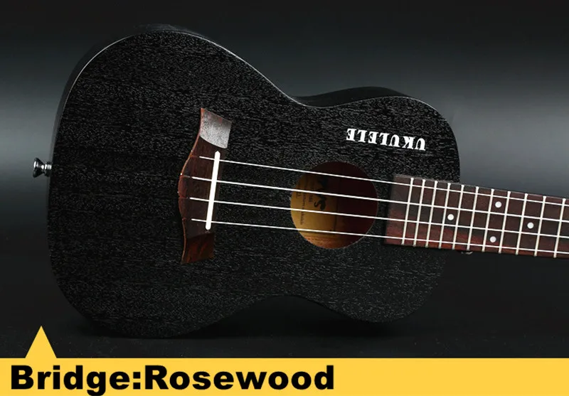 21/23 дюймов сопрано укулеле черная Гавайская мини гитара палисандр ...