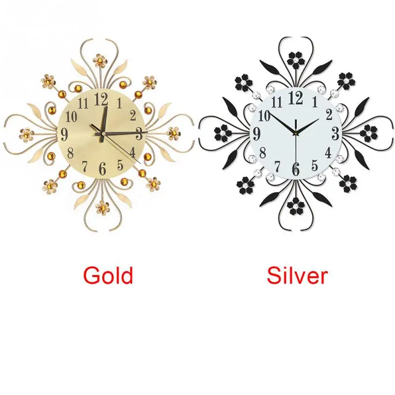 Лепесток Diamond дизайнерские настенные часы Silent 3D стены Art Modern Metal Настенный декор