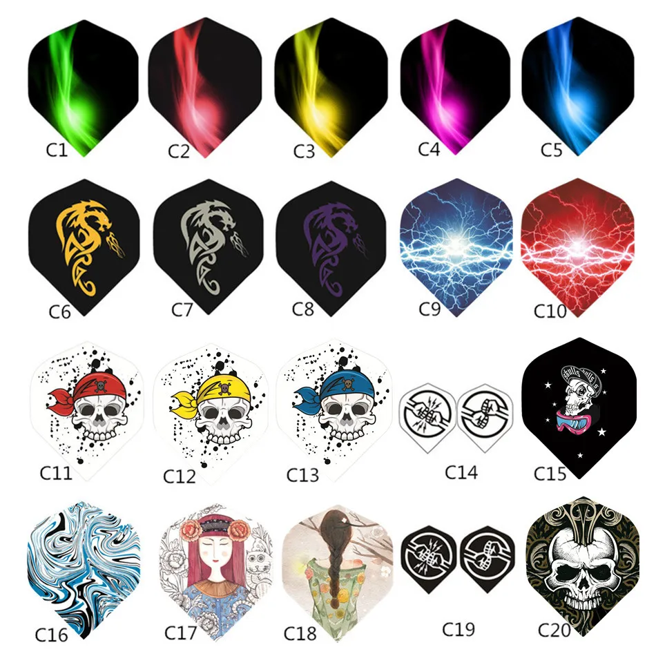 

15/30/60pcs Dart Wing 2D Cool Dart Fights Wing Tail Leaf Sports Mixed Pattern Colorful Accessories Multiple Styles Random