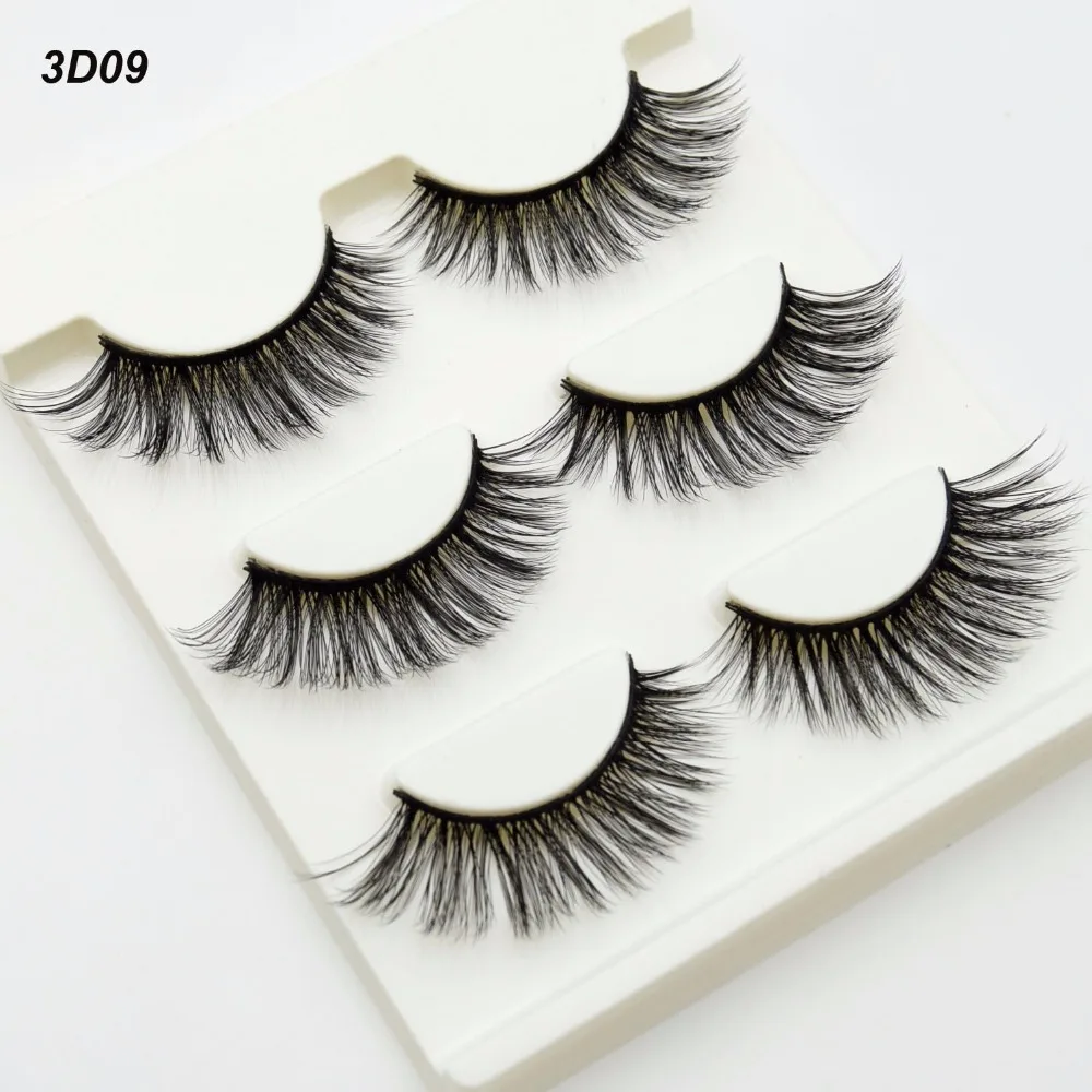 

3 pairs /set 3D False Eyelashes Messy Cross Thick Natural Fake Eye Lashes Professional Makeup Bigeye Long False Eye Lashes 3D09