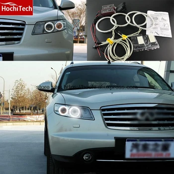 

HochiTech WHITE 6000K CCFL Headlight Halo Angel Demon Eyes Kit angel eyes light for INFINITI FX35 FX45 2003-2008