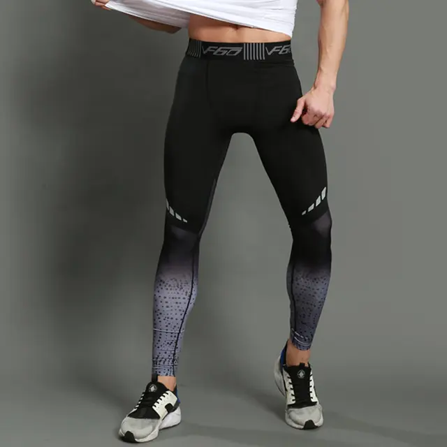 Fitness Running Tights Men Jogger Bodybuilding Sports Leggings Gym Compression Jogging Pants Long Trousers Sport Pants Men gray
