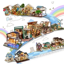 Кукольный домик Cutebee миниатюрная мебель кукольный домик Сделай Сам миниатюрные домики комната коробка театральные игрушки для детей Каса DIY кукольный домик A