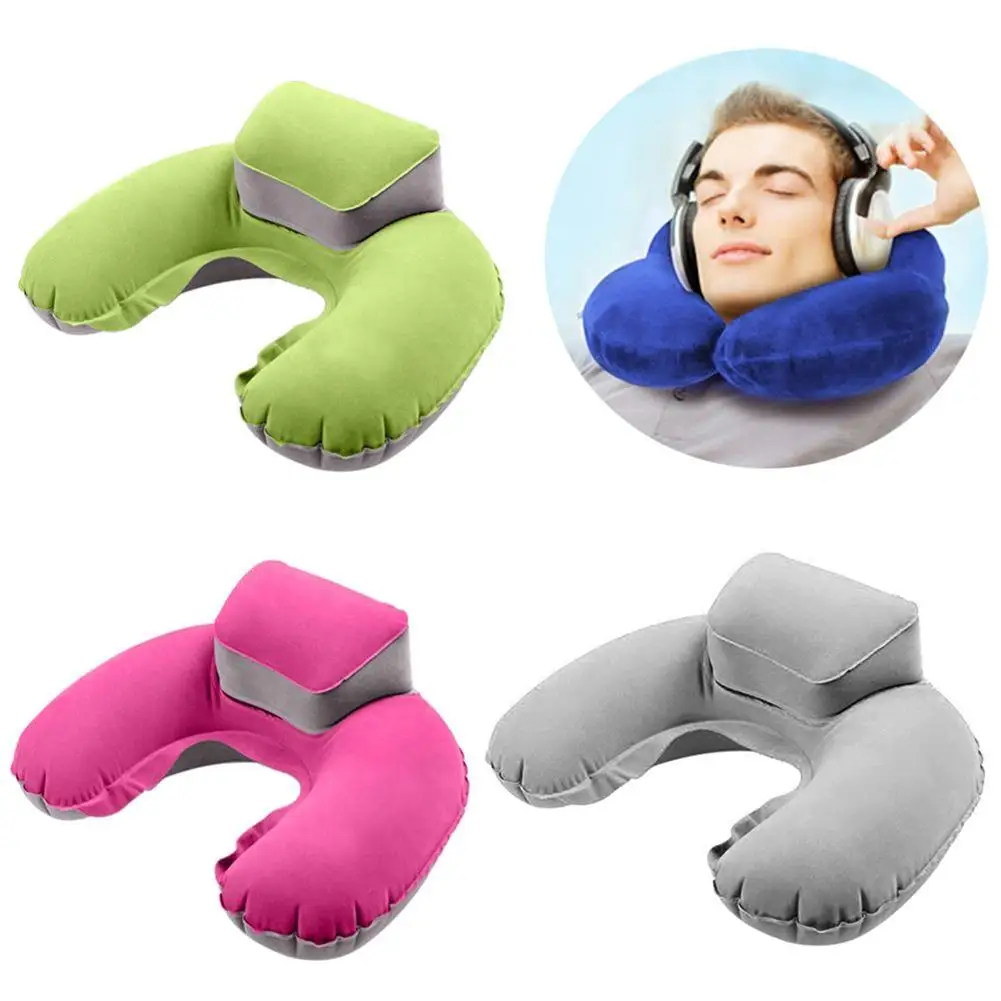 

Portable U-Shape Neck Support Pillow Outdoor Travel Inflatable Cushion Nap savior Home Textile ！