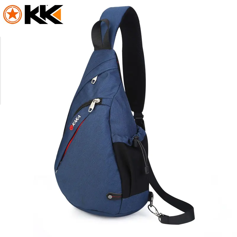 Кака большой Ёмкость Грудь сумка для Для мужчин и женский нейлоновая сумка слинг Повседневное Сумки через плечо для короткой поездки Лидер продаж - Цвет: Blue 17inch