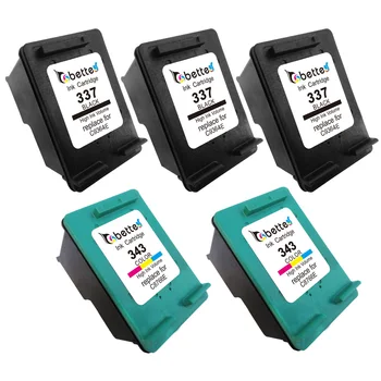 

5PK, BETTE Ink Cartridges Replacement for HP 337 343 Officejet H470 H470b H470wbt K7100 K7103 K7108 6300 6301 6304 6305 6307