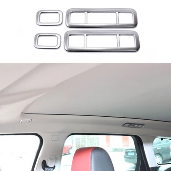 

4pcs Chrome Interior Top Roof Reading Light Lamp Decorator Cover Frame Trim For Land Rover Range Rover Evoque 2012-2018