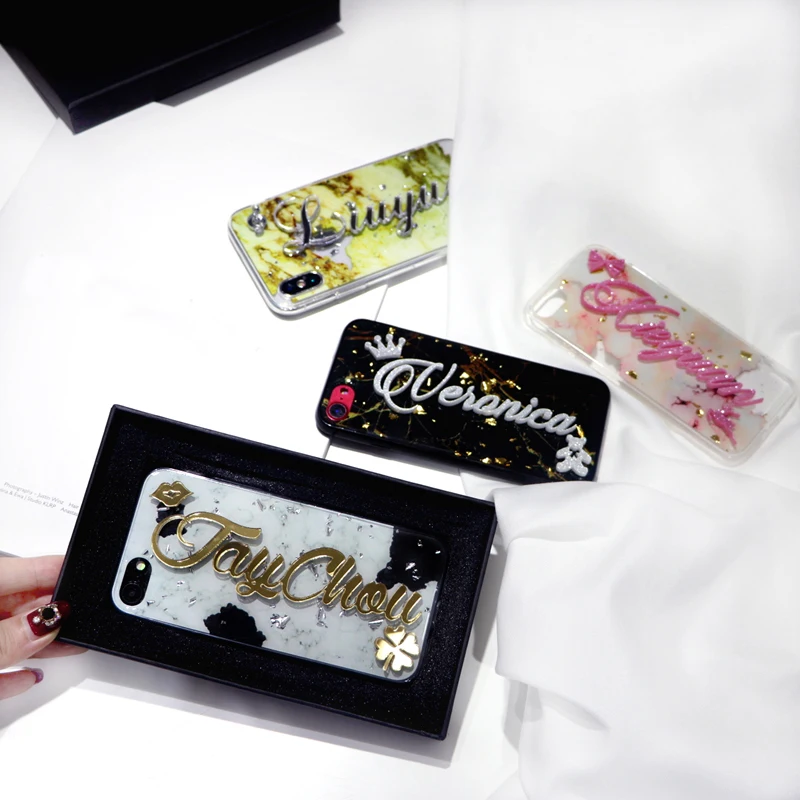 

For iPhone 6 6s 7 8 plus X XR XSMAX Luxury Exclusive Fashion Unique Personalize Customize name shell flak soft phone case cover