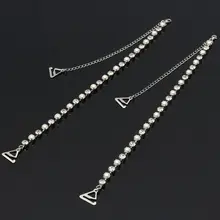 Новинка, 1 пара, для женщин, со стразами, съемный бюстгальтер на бретельках, однорядный, прозрачный, Кристальный, жемчужный, сексуальная цепочка, для невесты, для свадьбы, бюстгальтер на бретельках, стразы