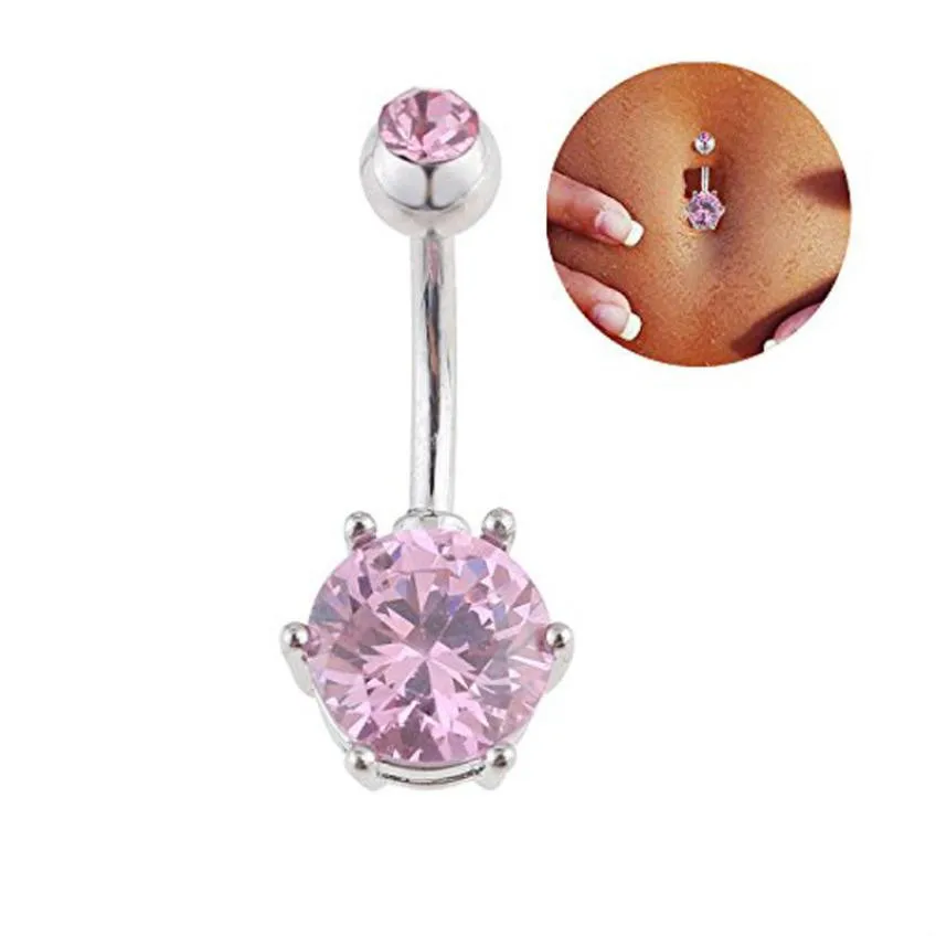 Buy Bright Color Ball Crystal Body Piercing Navel Belly Button Bar Ring Barbell 