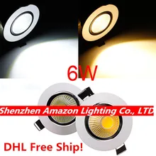 20 шт. 6 Вт COB светодиодный потолочный светильник утопленная светодиодная направленная вниз свет с драйвером 85-265 в теплый белый/холодный белый DHL бесплатно