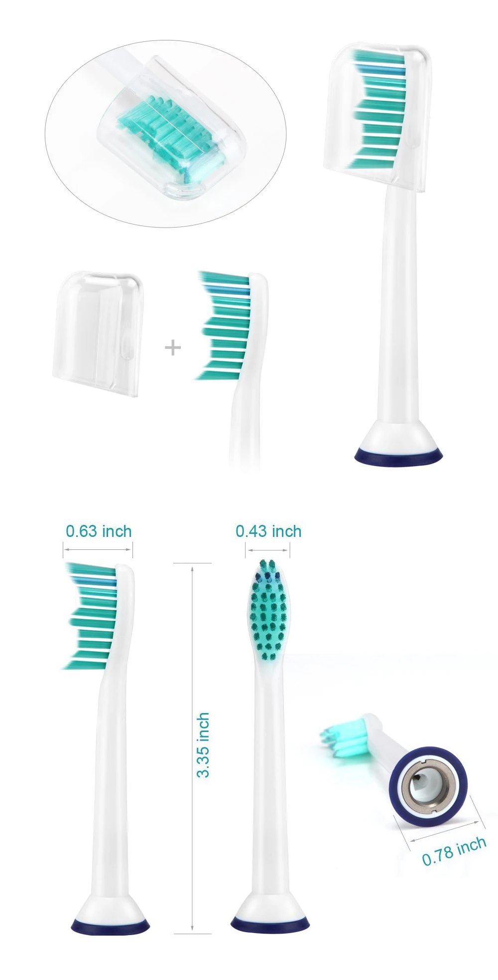 4 шт Сменные головки для электрической зубной щетки для Philips Sonicare HX6014 DiamondClean FlexCare proresyota HX6064 HX6930 HX9340