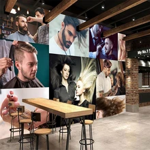 Beibehang – grand papier peint mural vert avec breloques éblouissantes, pour salon de coiffure et barbier