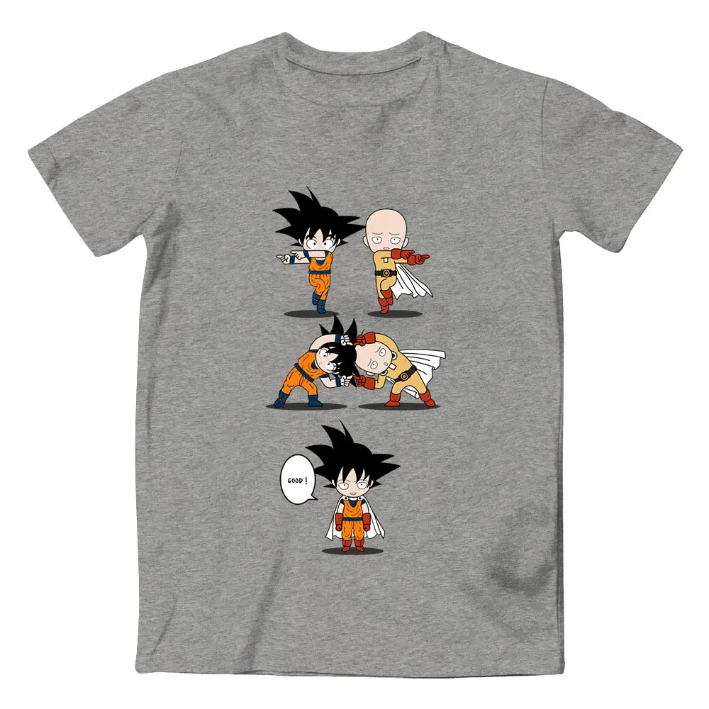 Футболка Monkey D Luffy VS Monkey Goku, классная футболка в стиле аниме, футболка с драконом и помпоном, 1 предмет, хлопок, черная футболка - Цвет: 08-Gray