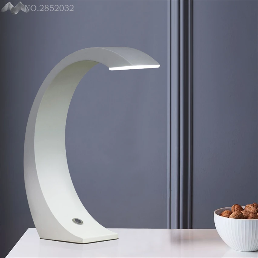 

Nordic modern touch led table lamp white desk lights for Bedroom bedside lamp work learning reading home lighting fixtures decor