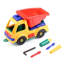 Brilhantemente Coloridos Veículos Diecasts Brinquedos DIY Montagem de Construção criança De Plástico Caminhão Veículo Com Ferramentas de Presente
