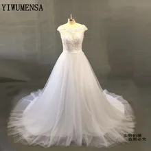 YiWuMenSa Real Photo Sexy backless Vintage Wedding dress Custom made Puffy Tulle ball gown Wedding gown Cheap Bridal dress gown