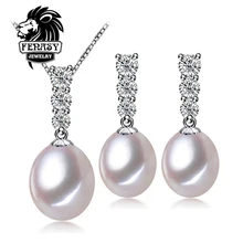 FENASY Moda perla natural Del Collar de las mujeres Collar de Cadena de Joyería de la perla natural Pulsera Africana Sistemas de la Joyería de aliexpress