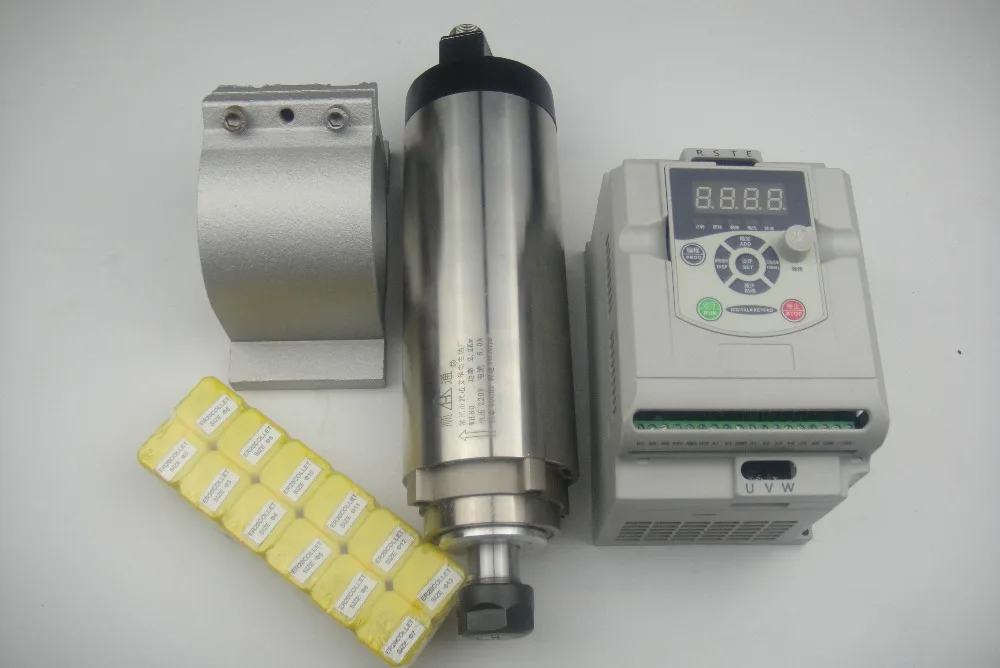 

CNC spindle kit ER20 2.2KW air cooling spindle + 1 pieces 2.2KW VFD inverter+ ER20 collets+spindle support