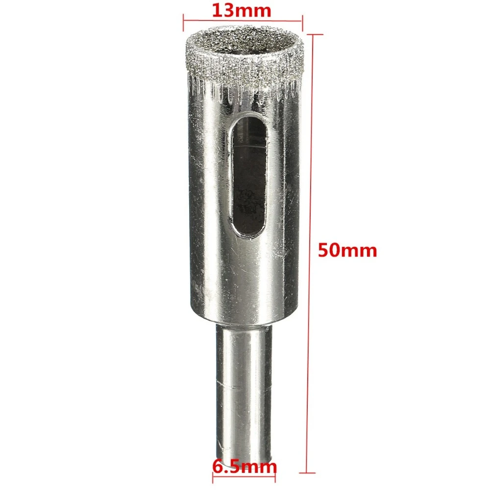 Diamond Tip Hole Saw Kit 6.5 mm Core Drill Bit for Glass Tile Stone of 10pcs