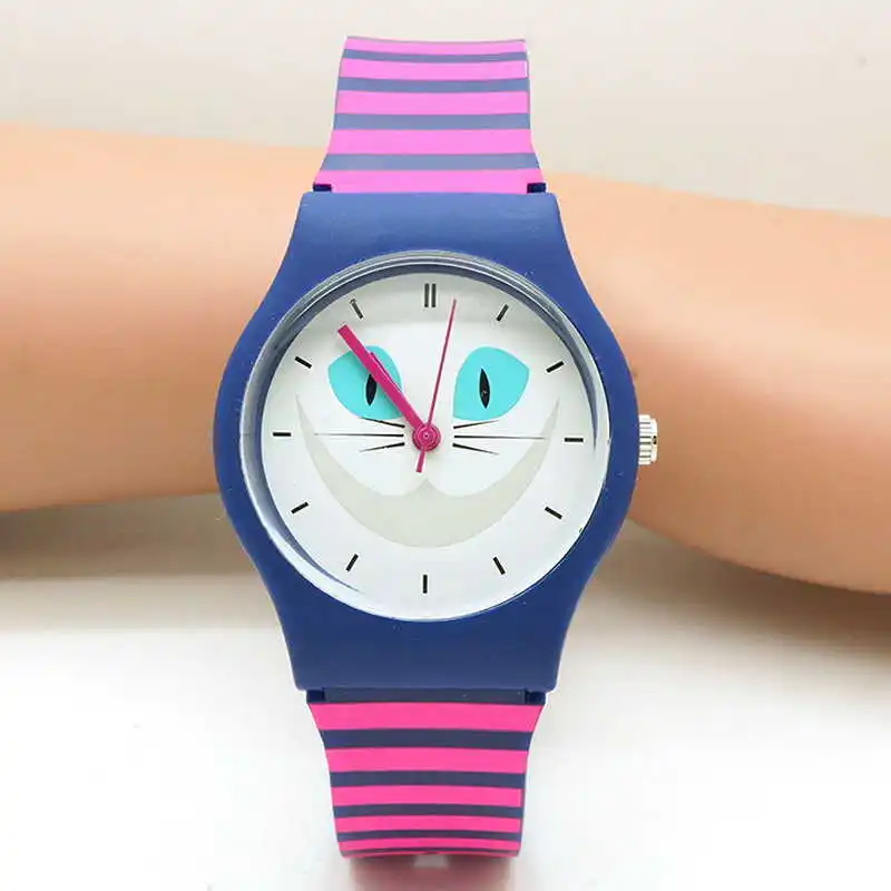 

WILLIS summer new brand children students fashion quartz watches kids soft waterproof sports heart cat wristwatches