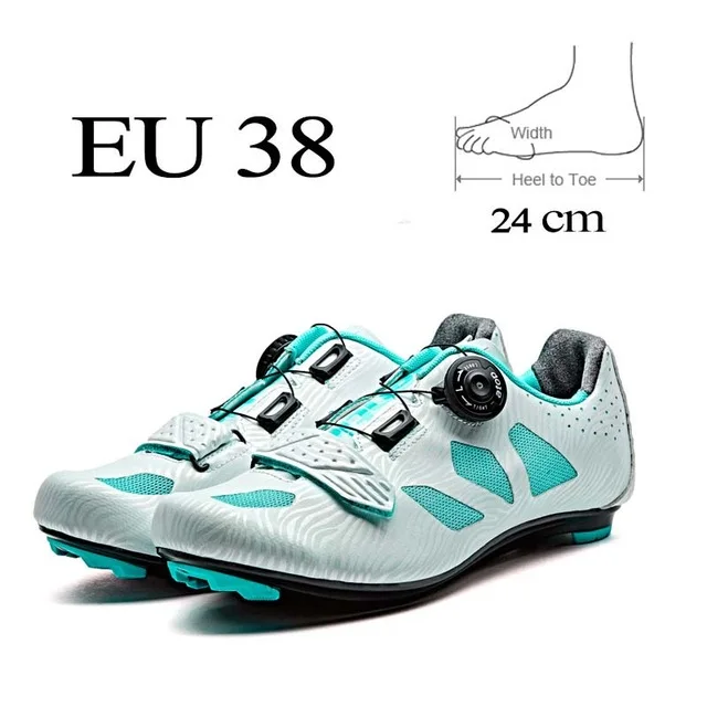 Santic женская обувь для шоссейного велоспорта ТПУ износостойкая обувь для шоссейного велосипеда авто-Блокировка спортивная обувь для велосипеда Velo Route LS17006W/H - Цвет: Blue 38