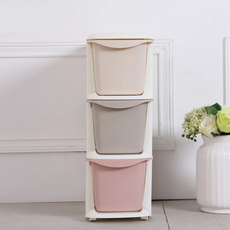 جديد 3 صغيرة البلاستيك درج تخزين ماكياج الملابس المنظم المنزل مجلس الوزراء