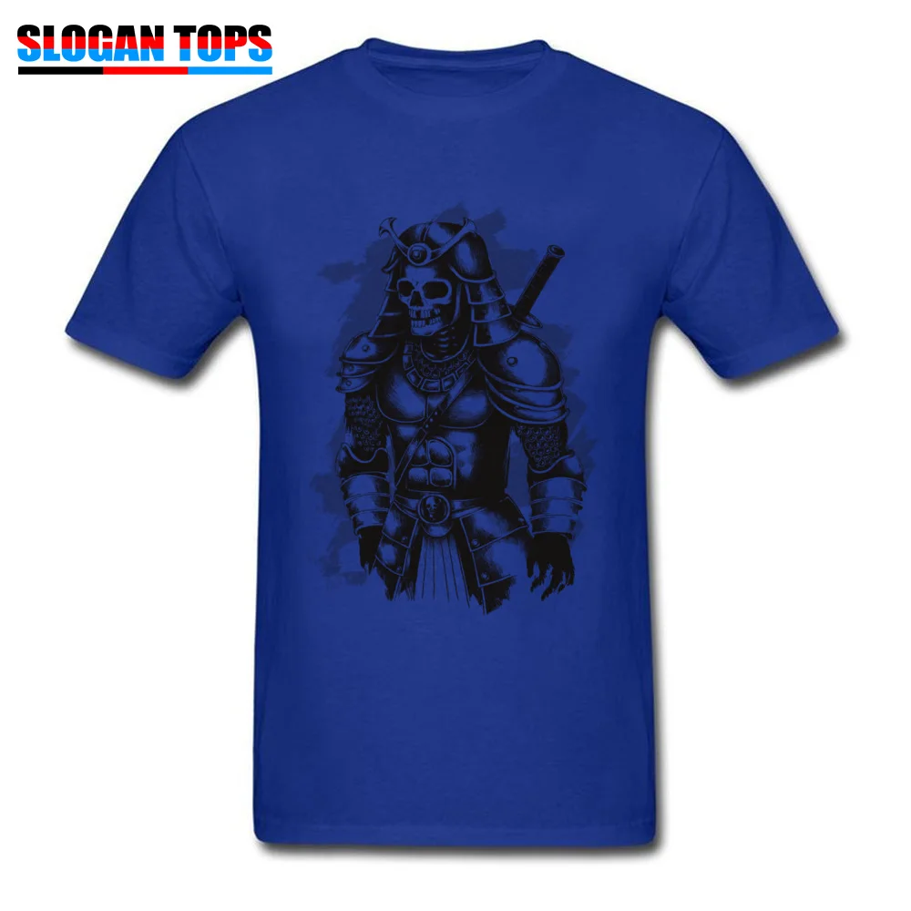 Hip hop The samurai warrior Short Sleeve VALENTINE DAY Tops Tees Discount Round Collar 100% Cotton Top T-shirts Men T Shirts The samurai warrior blue