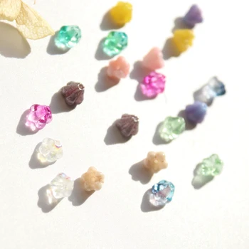 

4*6MM 50Pcs Mixed Colors Wax apple flower Czech Glass Crystal Loose Bead Jewellery Charms Jewelry Beads