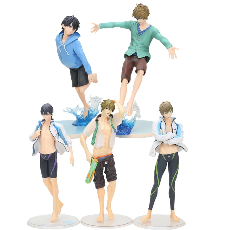 

20cm Anime Free! summer Iwatobi Swim Club Haruka Nanase Tachibana Makoto PVC Action Figure Collectible Model Toy