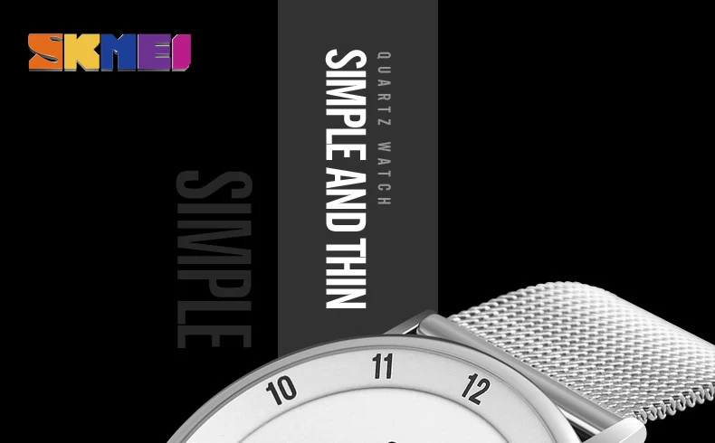 SKMEI люксовый бренд Мужские кварцевые часы ультра тонкие часы из нержавеющей стали мужские спортивные часы водонепроницаемые повседневные Relogio Masculino 1264