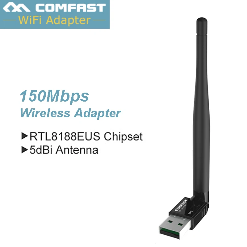 

5dBi Wi-fi Antenna RealTek RTL8188 Comfast 150Mbps Wireless USB Wifi Hotspot Wlan Adapter Dongle USB Wireless Network LAN Card